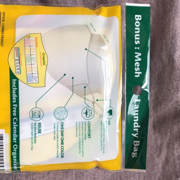 New Crayola face masks. Multiple color 5 pack. Teen/Adult sized. These are great - Picture 3 of 4